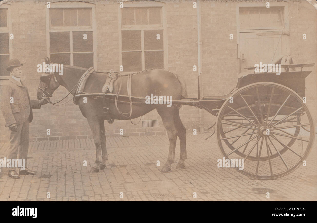 Vintage Photo d'un cheval et un chariot Banque D'Images