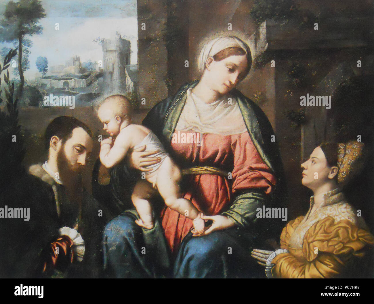 386 Madonna col bambino e due San Biagio Banque D'Images