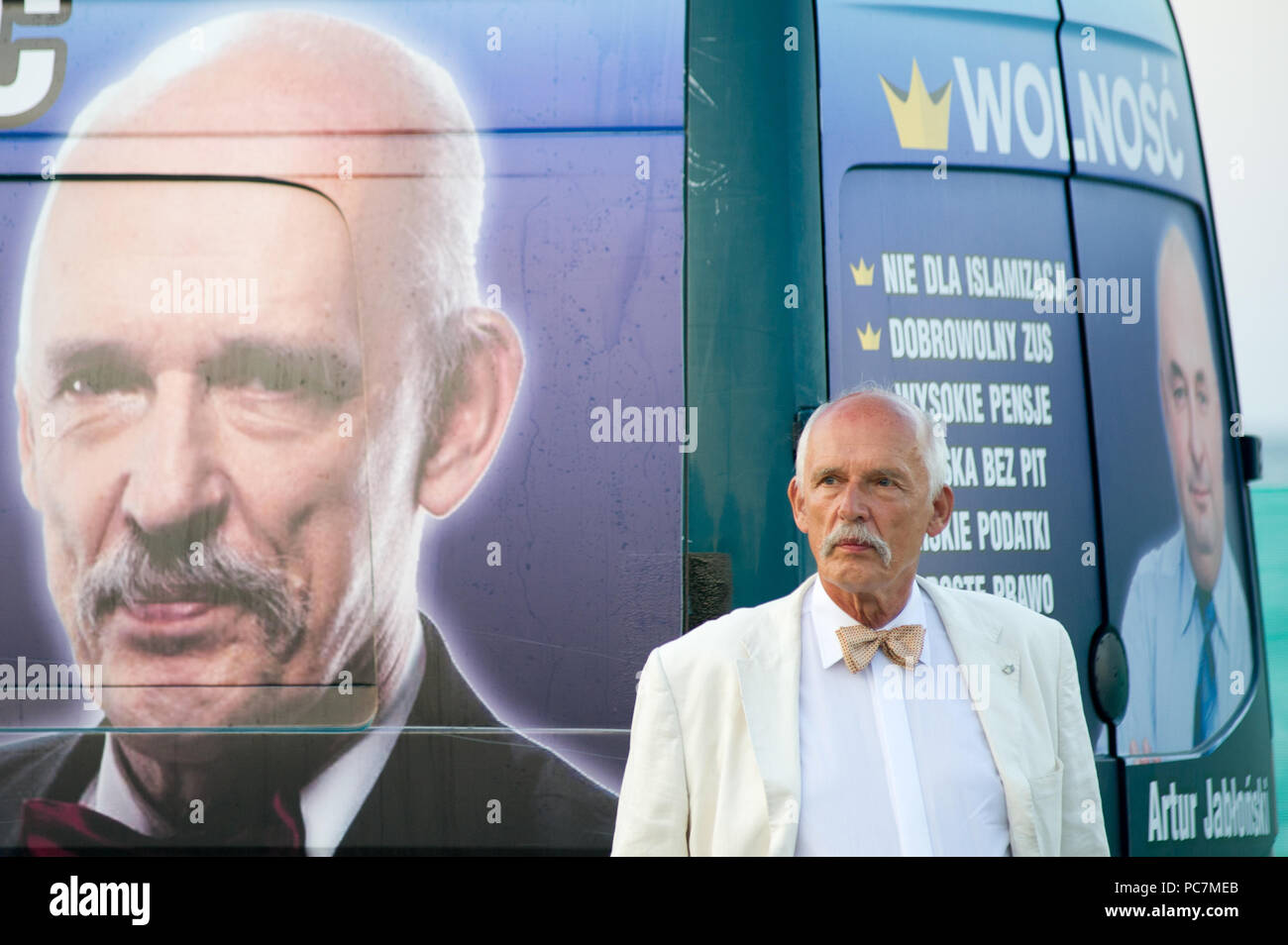 Janusz Korwin Mikke, chef du parti Wolnosc (Parti de la Liberté) à Gdynia, Pologne. 27 juillet 2018 © Wojciech Strozyk / Alamy Stock Photo Banque D'Images