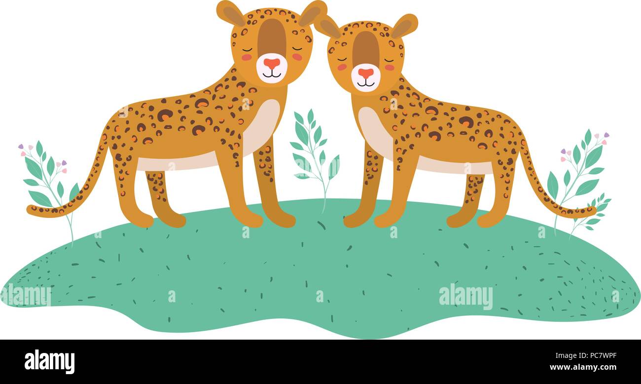 Les guépards sauvages dans le domaine Illustration de Vecteur