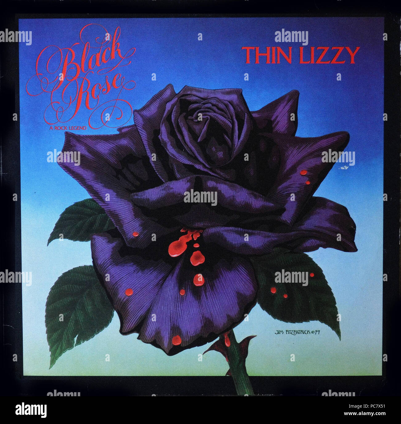 Thin Lizzy - Black Rose A Rock Legend - couverture de l'album vinyle vintage Banque D'Images
