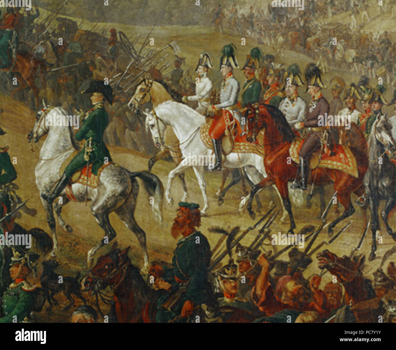 26 L'Empereur François I traversant les Vosges entourée par les troupes de la Coalition le 2 juillet 1815 par J.B. Hoechle Banque D'Images