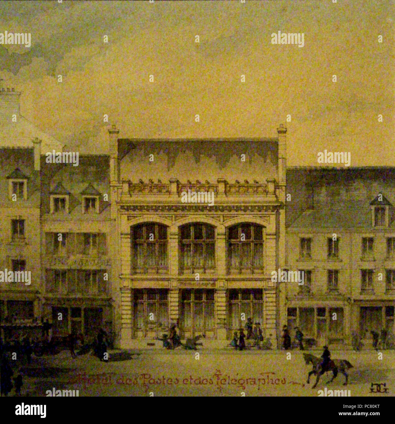 260 Gutelle, Gustave - Cherbourg, Hôtel des Postes et des télégraphes Banque D'Images