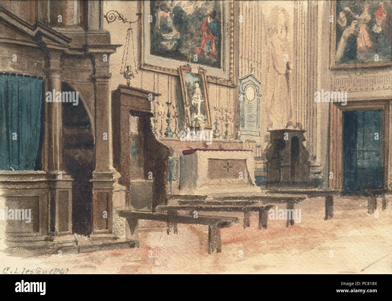 2 CLJessen roemischen Inneres und Kirche Banque D'Images