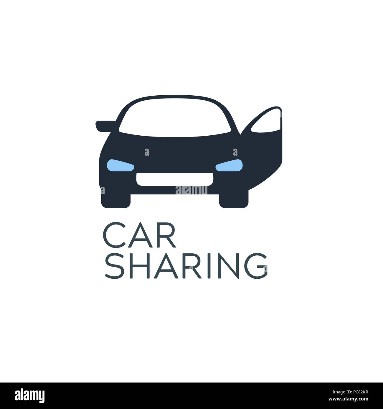 Service de partage de voiture concept design icône. Location de voiture l'autopartage logo mobile app. modèle symbole voiture de location Banque D'Images