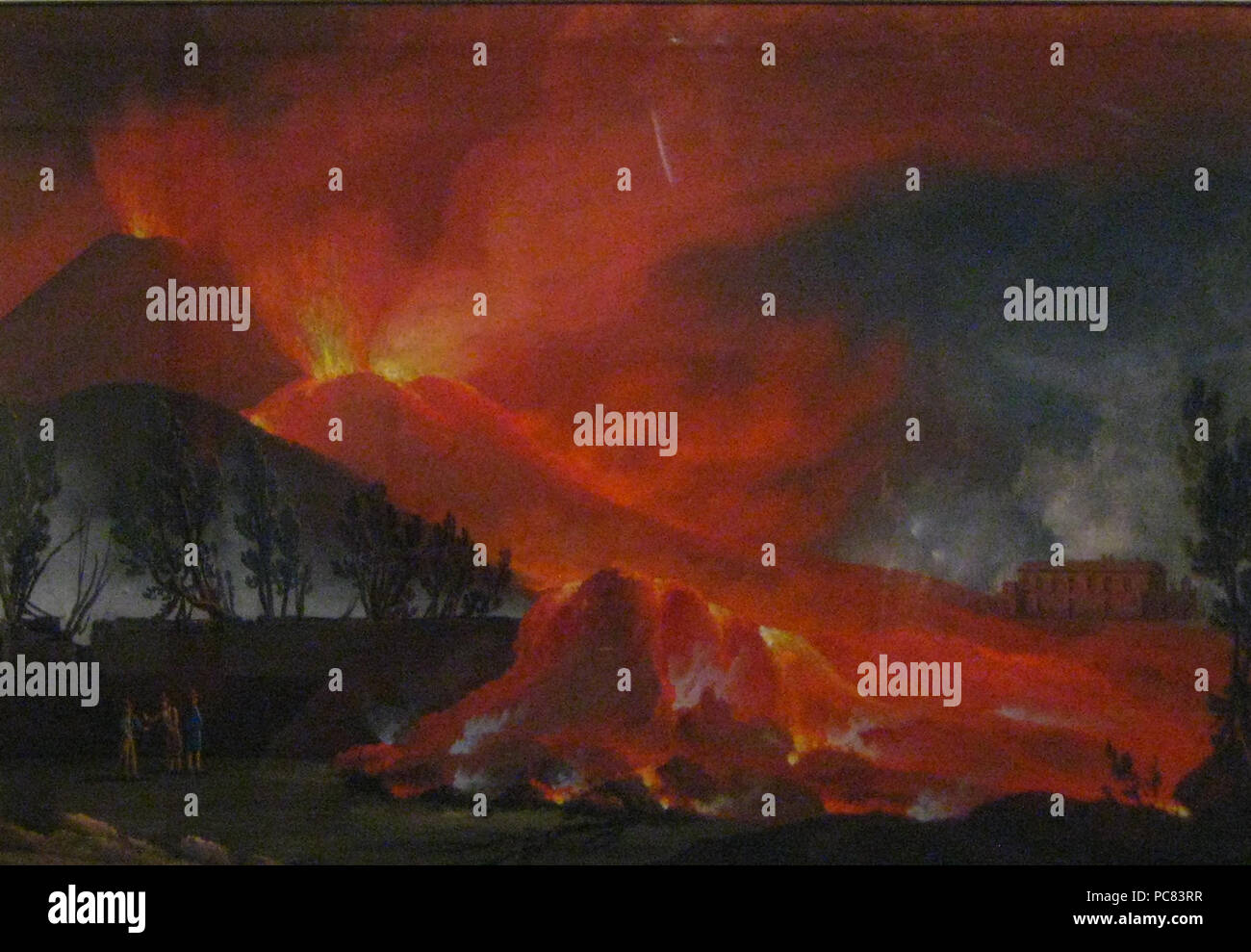 630 éruption du Vésuve par anonymous peintre amateur (19e c., GIM) Banque D'Images