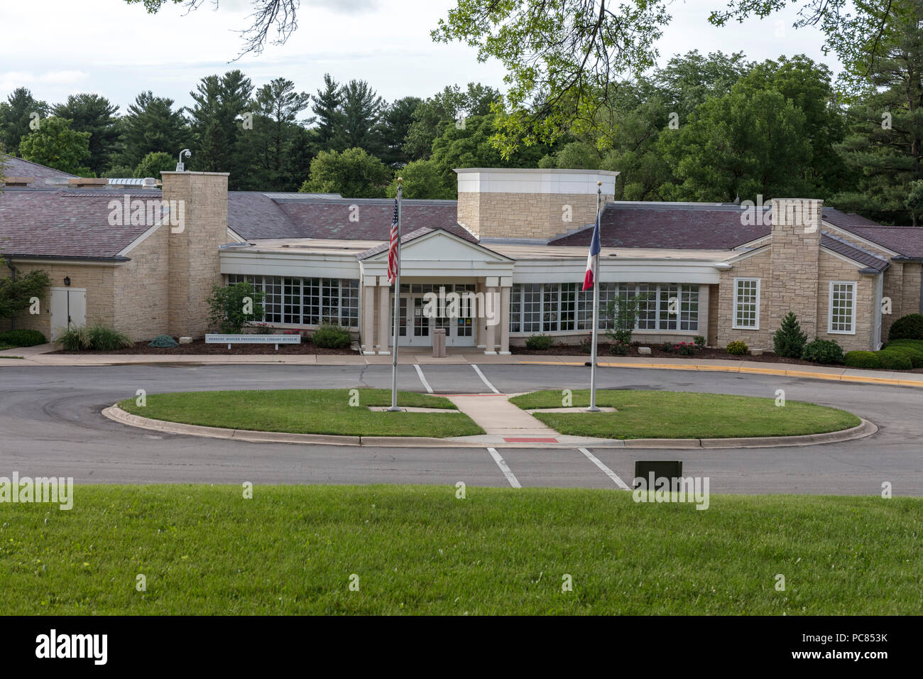 Library Museum, Site Historique National Herbert Hoover, West Branch, Iowa, États-Unis Banque D'Images