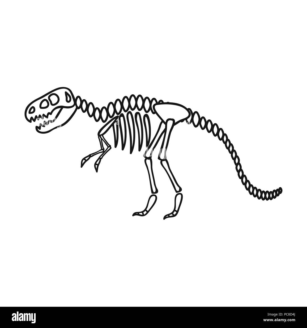 Tyrannosaurus rex dans l'icône de style contour isolé sur fond blanc ...
