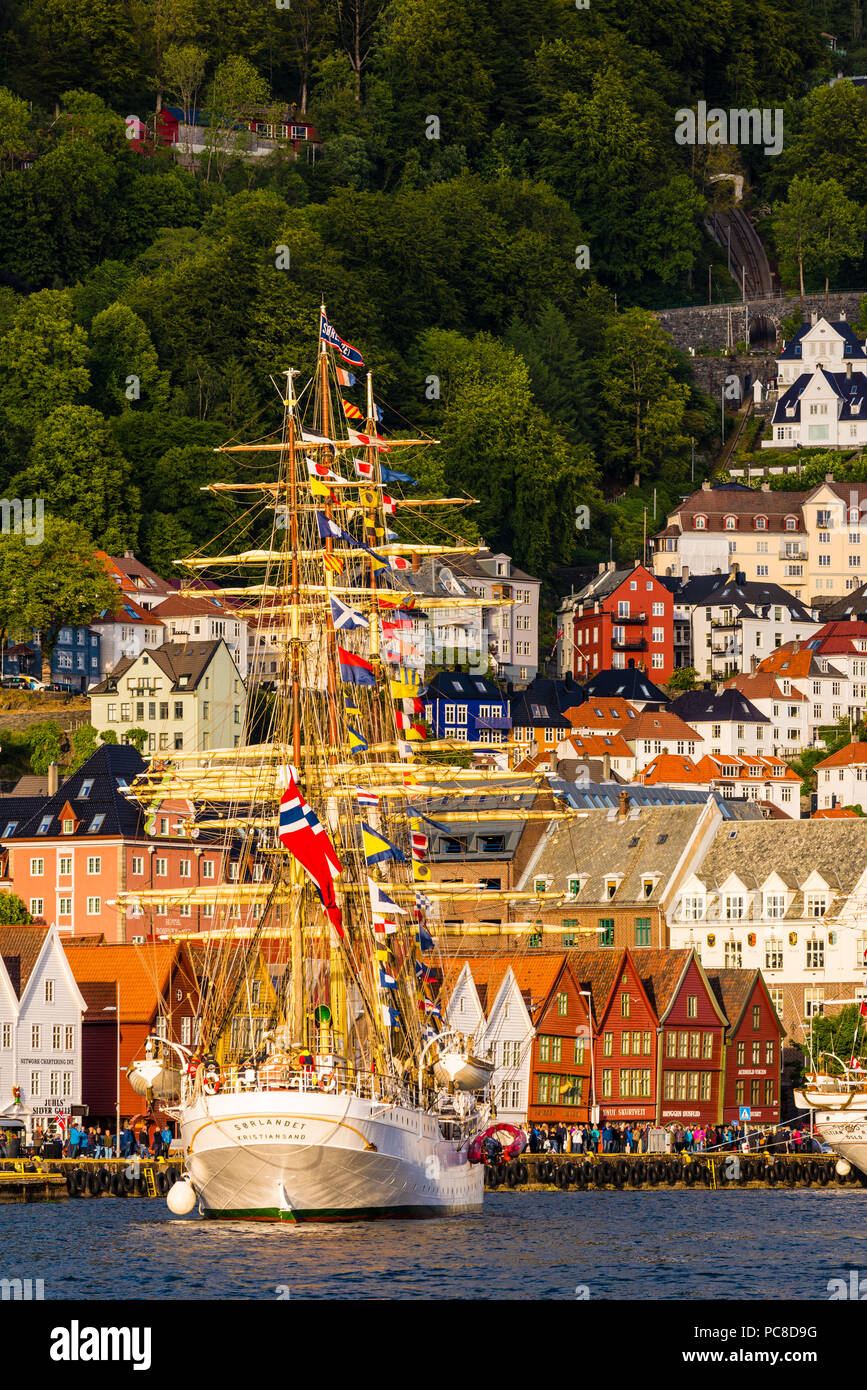 Bateau à voile festival à Bergen, Norvège Banque D'Images
