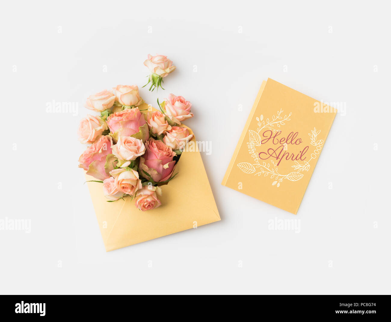 Carte avec enveloppe - A ton Anniversaire - Rose Avril