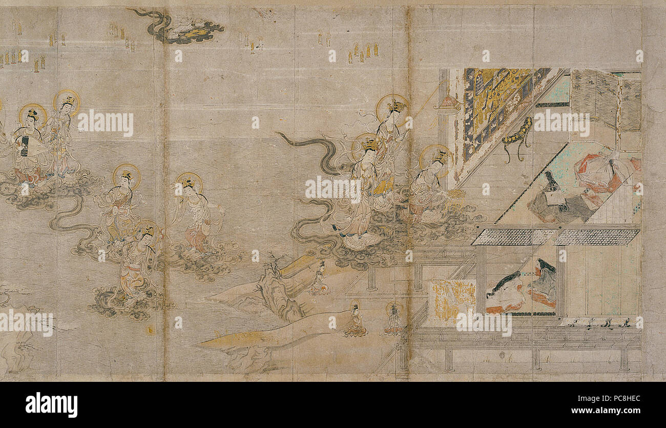 585 Taima mandala engi - Mort de Chujo-hime Banque D'Images