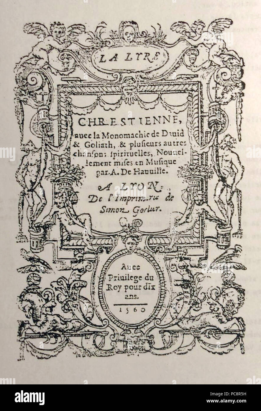 Lyre Chrestienne 383 1560 Banque D'Images
