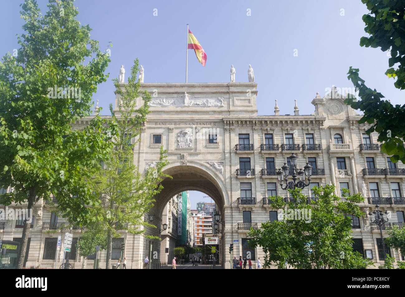 Santander, Espagne (14 juillet 2018) - Le siège de la Banque de Santander Banque D'Images