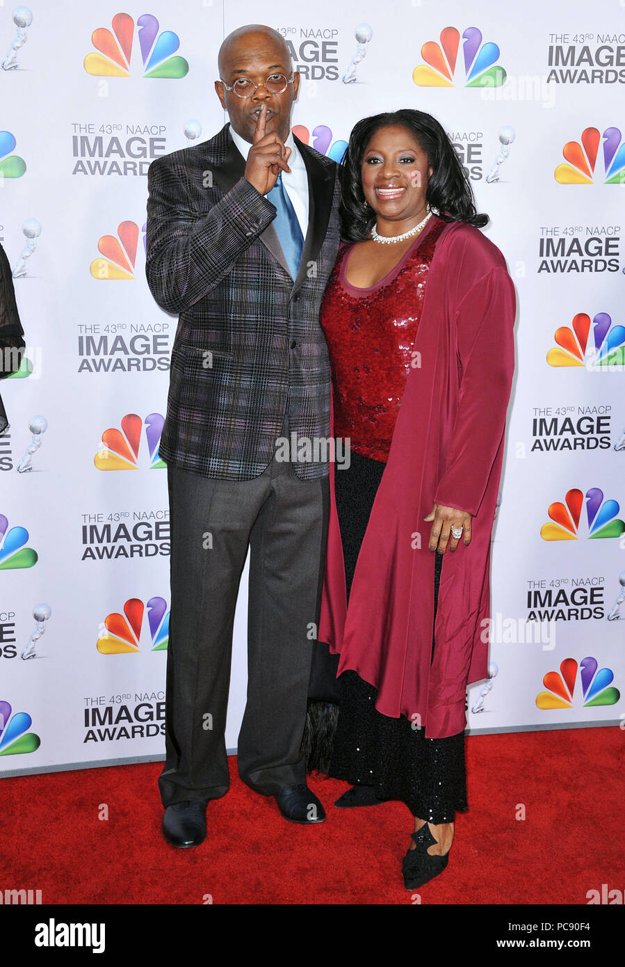 ZD3 1843 à la 43ème NAACP Image Awards 2012 Au Shrine Auditorium à Los Angeles.Samuel L. Jackson, LaTanya Richardson  172 ------------- Red Carpet Event, Vertical, USA, Cinéma, Célébrités, photographie, Bestof, Arts, Culture et divertissement, Célébrités Topix fashion / Vertical, Best of, événement dans la vie d'Hollywood, Californie - Tapis rouge et en backstage, USA, Cinéma, Célébrités, cinéma, télévision, Célébrités célébrités musique, photographie, Arts et culture, Bestof, divertissement, Topix, verticale de la famille de l'année 2012 tsuni@Gamma-USA.com , enquête, Mari Banque D'Images