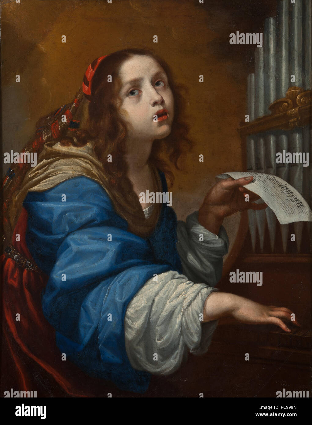 83 Sainte Cécile jouant de l'Orgue (Onorio Marinari) - Nationalmuseum - 19077 Banque D'Images