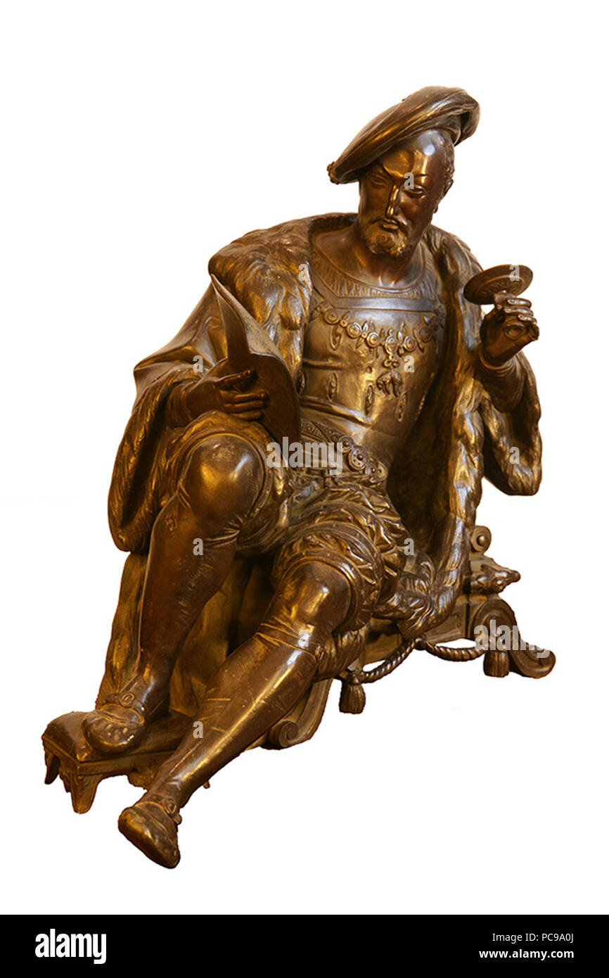 367 Leonardo da Vinci sculpteur Albert-Ernest Carrier-Belleuse (1824-1887) Banque D'Images