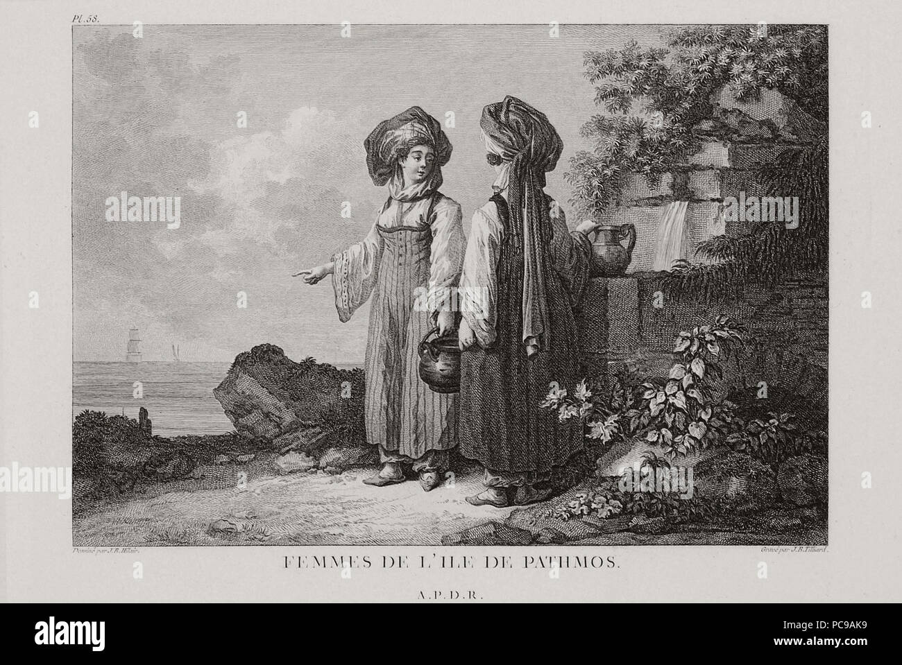 205 Femmes des isles des Pathmos - Choiseul-gouffier Gabriel Florent Auguste De - 1782 Banque D'Images