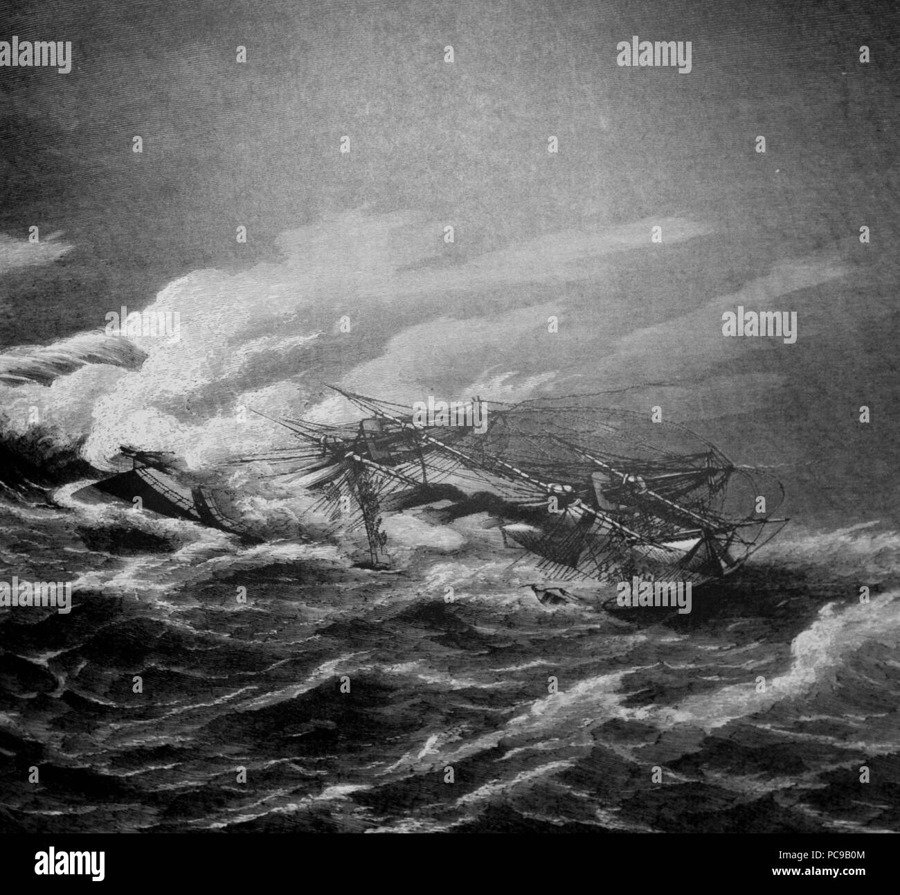 349 Kronprinz im Sturm auf der Nordsee-Illustrirte Zeitung Banque D'Images