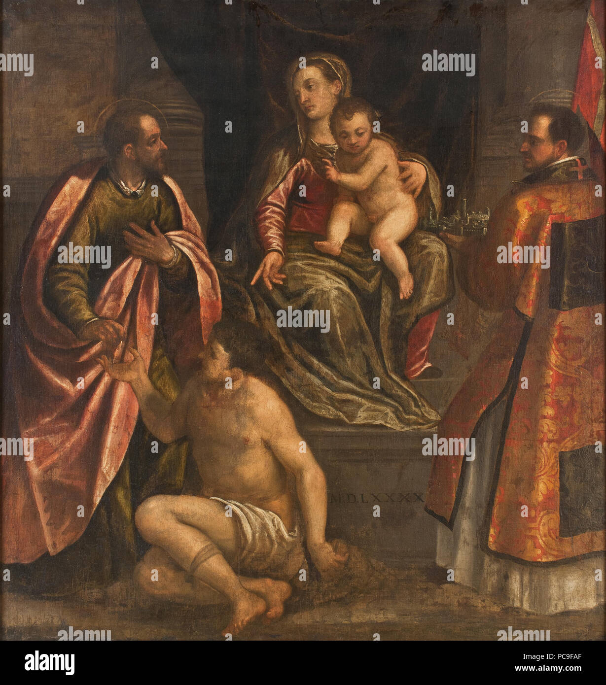 88 La Vierge et l'enfant avec Saint Martin et Saint Pétrone (Alessandro Maganza) - Nationalmuseum - 17343 Banque D'Images