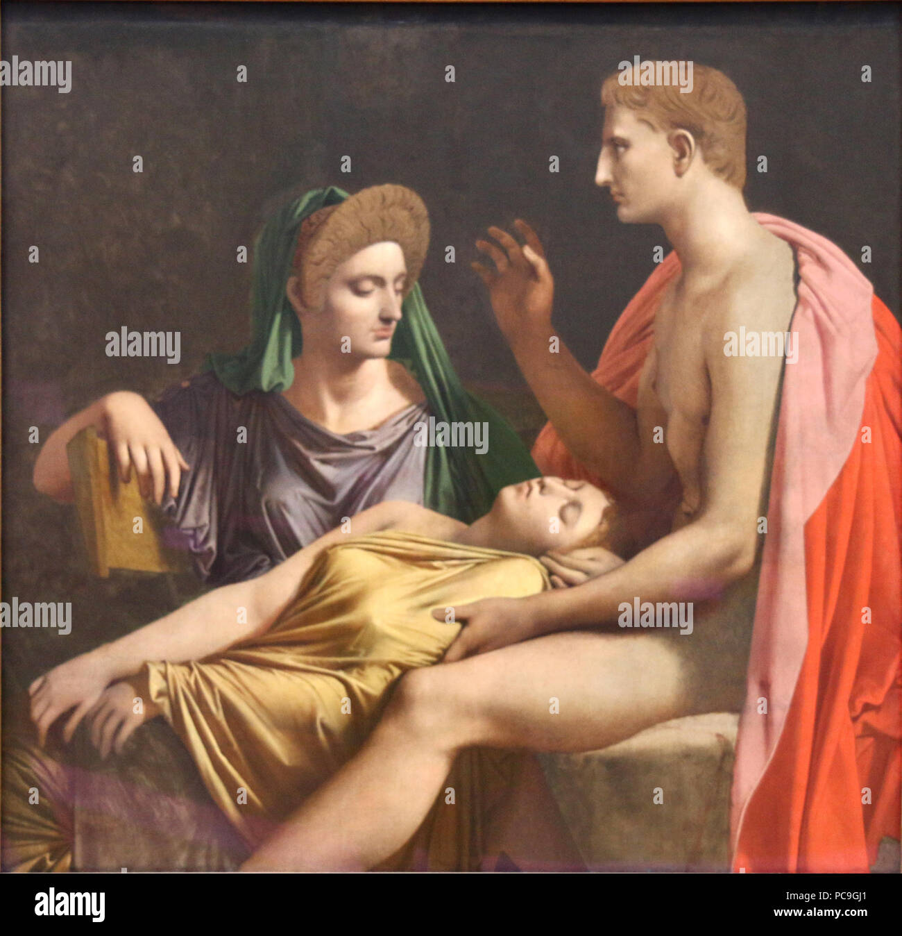 48 Jean-Auguste-Dominique Ingres, Auguste écoutant la lecture de l'Enéide (c) 1814 Banque D'Images