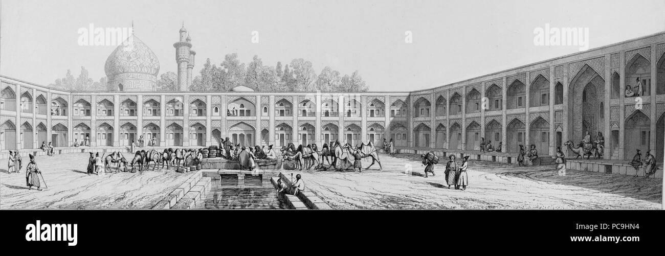 17 caravansérail de mère de Shah Sultan Hussein par Pascal Coste Banque D'Images