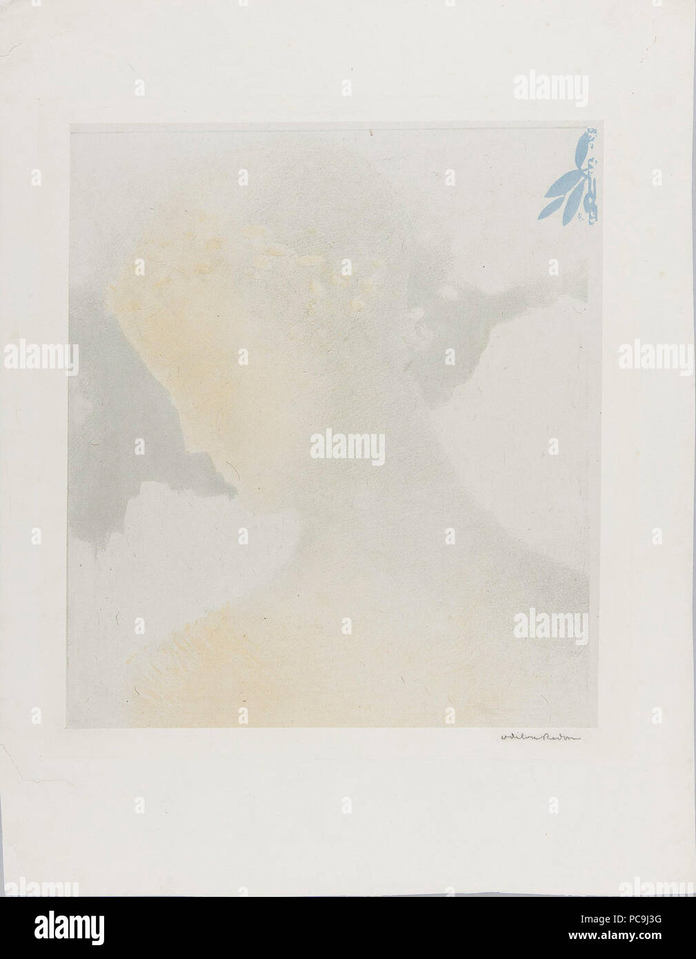 Gr.Ob.R.s.n.470 ; Redon, Odilon (1840-1916) (graphique), Clot, Auguste (1858-1936) (graphique), L'Album d'estampes originales de la galerie Vollard (wydawnictwo), Vollard, Ambroise (1867-1939) (wydawca) ; (Paryż Francja) ; Béatrice ; 1896 (kompozycja) (1897) ; wydanie litografia barwna ; papier, chine collé ; 33,7 x 29,6 4 Auguste Clot - Beatrice Banque D'Images