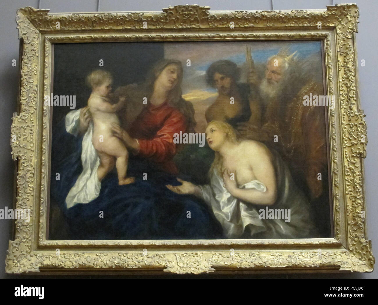 52 Antoon van Dyck, Madonna col bambino e tre santi, CA 1627-32. Banque D'Images