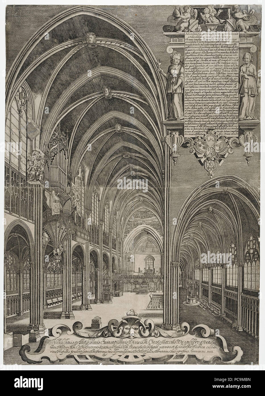 103 Brunn Intérieur de la cathédrale 1630 Banque D'Images