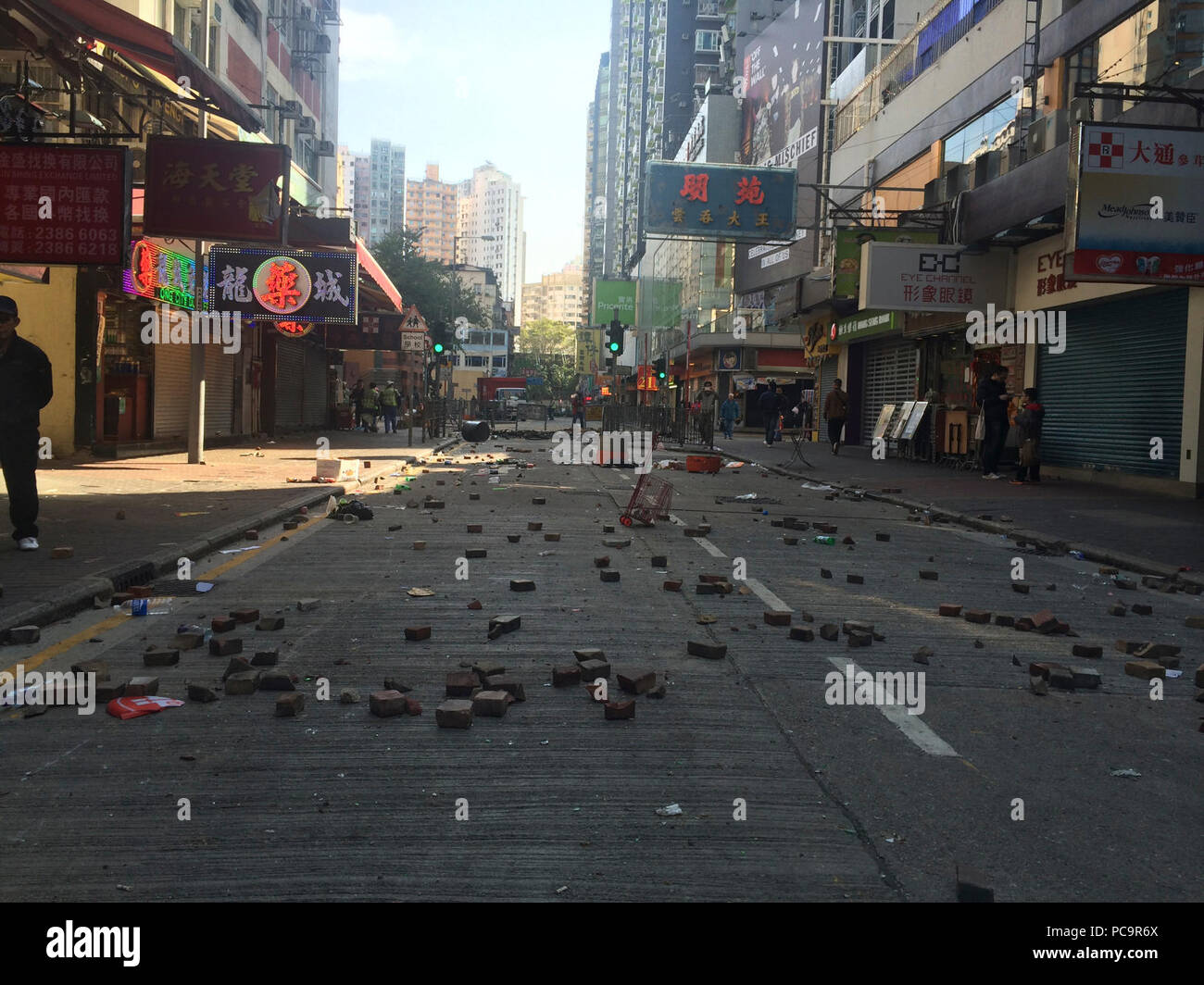 Après l'agitation civile Mong Kok Road 2. Banque D'Images