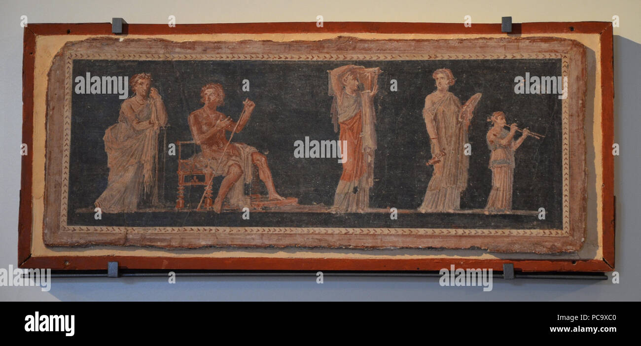 484 avec Pinakes scènes dionysiaques, d'Herculanum, ca. 60-80 Annonce, Empire de la couleur. De Pompéi à la Gaule du Sud, Musée Saint-Raymond Toulouse (16279904225) Banque D'Images