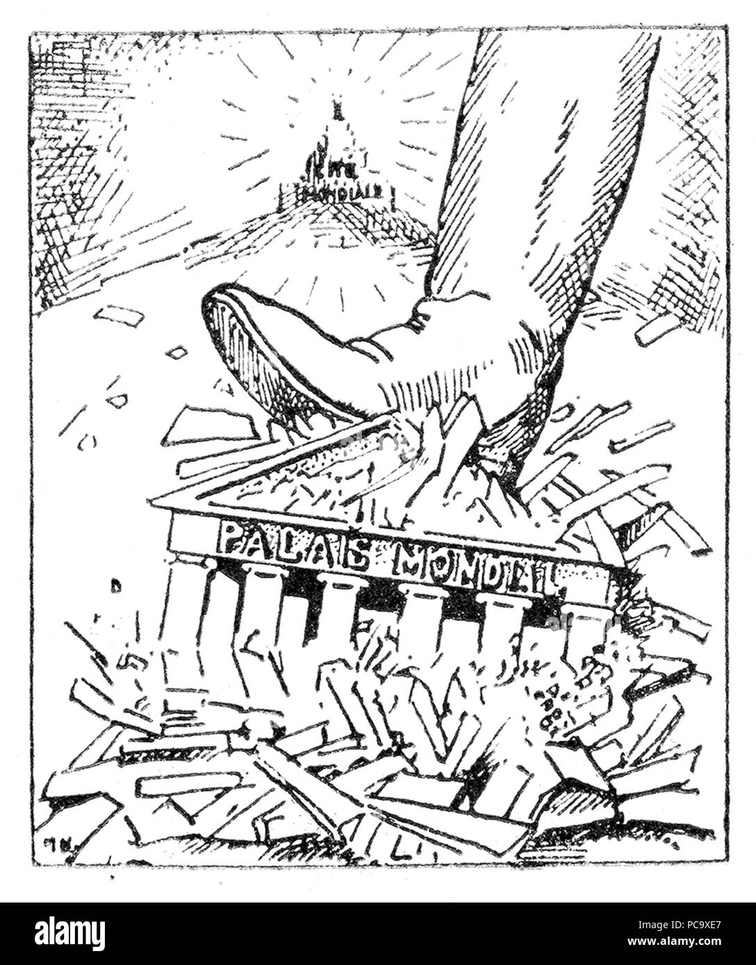 32 Le Palais Mondial écrasé Banque D'Images