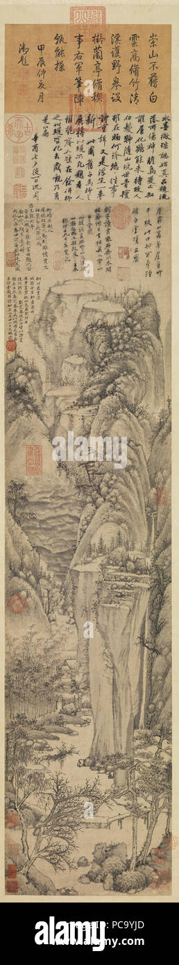 80 Shen Zhou, Monti alti bambù imponenti e Banque D'Images