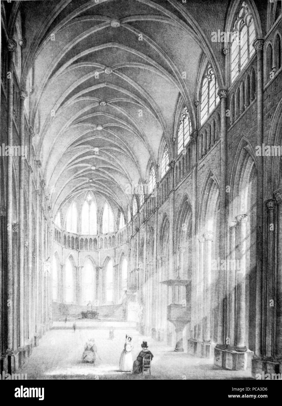 45 Im45 Album Dauphiné tome II - intérieur de St Maurice à Vienne (Isère) par CR cropped Banque D'Images