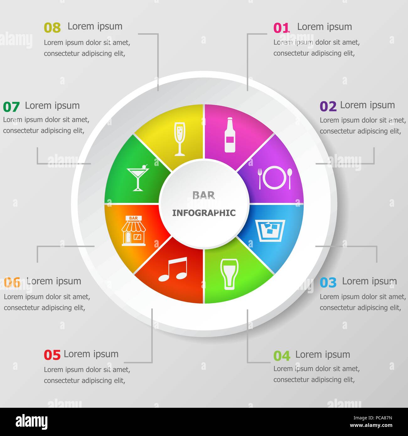 Modèle de conception infographique avec icônes, vecteur stock bar Illustration de Vecteur