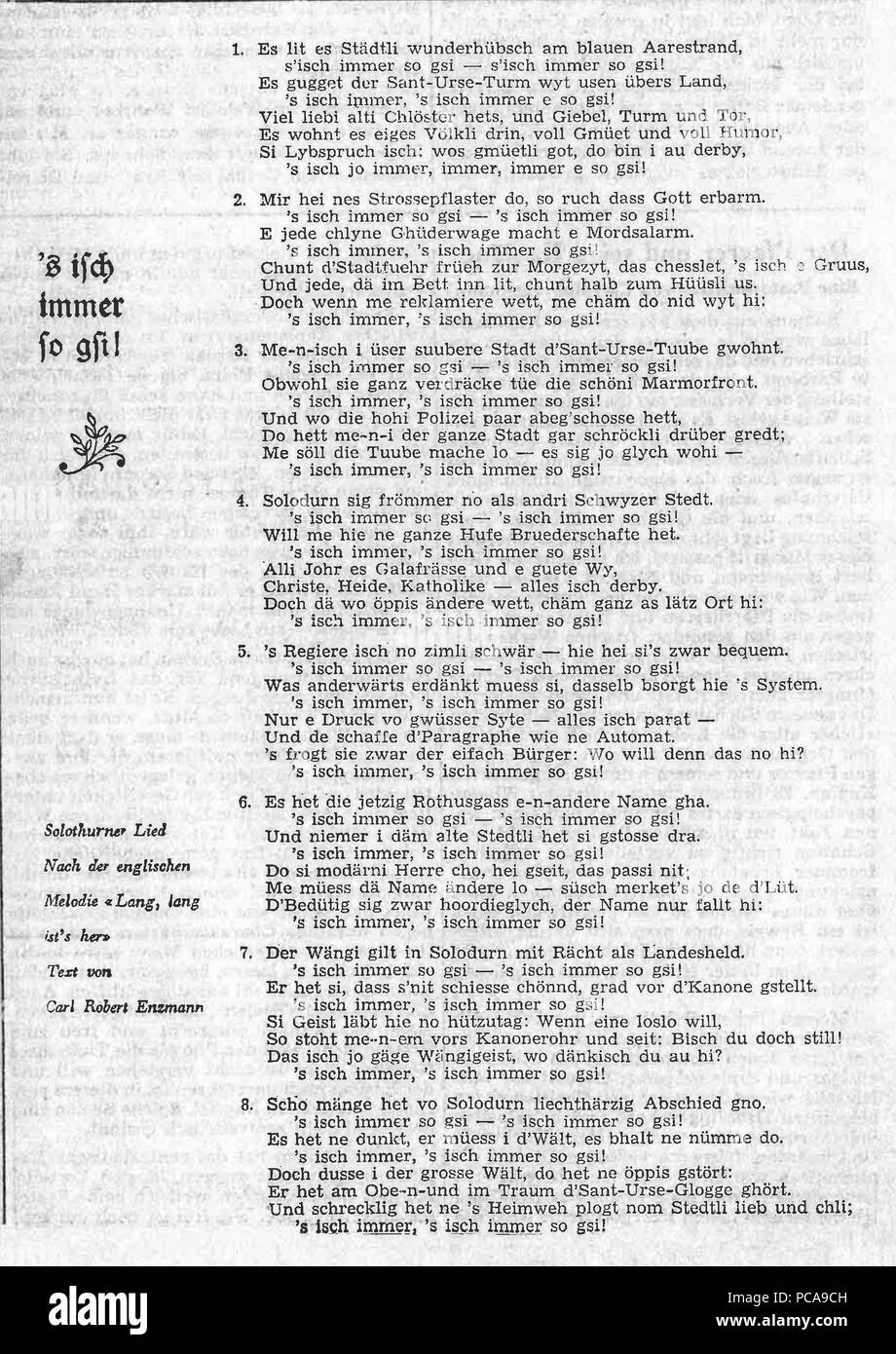 6 Solothurnerlied Banque D'Images