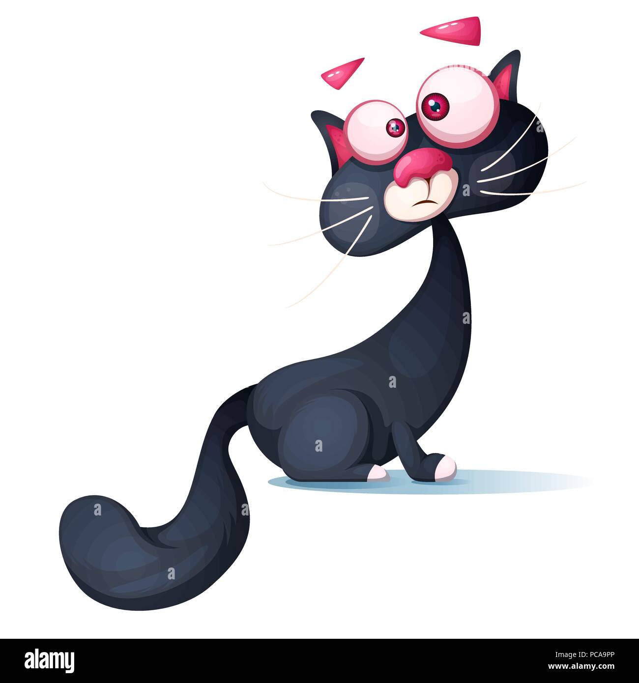 Dessin De Chat Rigolo Facile Caricature de chat Banque de photographies et d'images à haute résolution -  Alamy