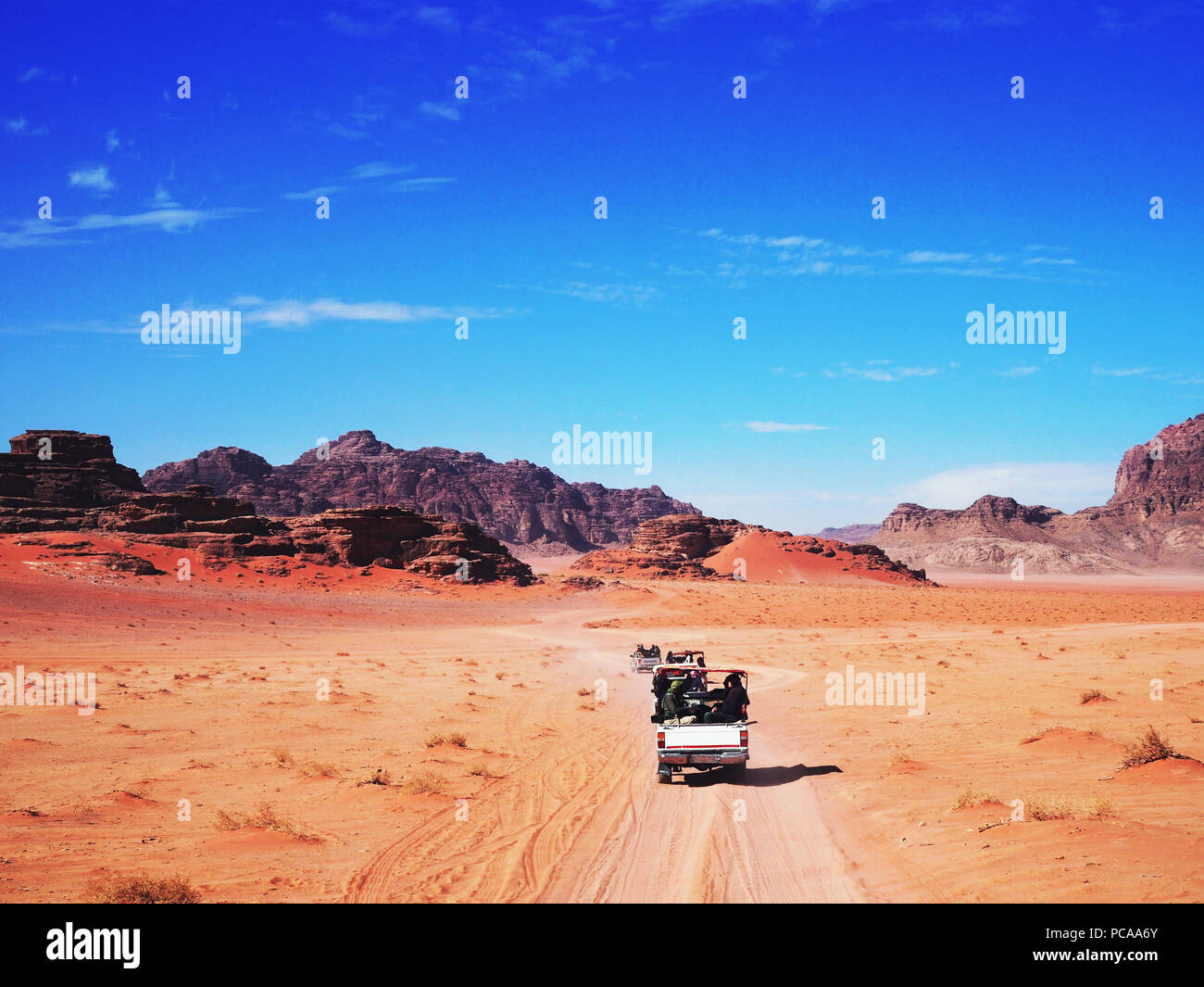 Le désert de Wadi Rum, Jordanie Banque D'Images