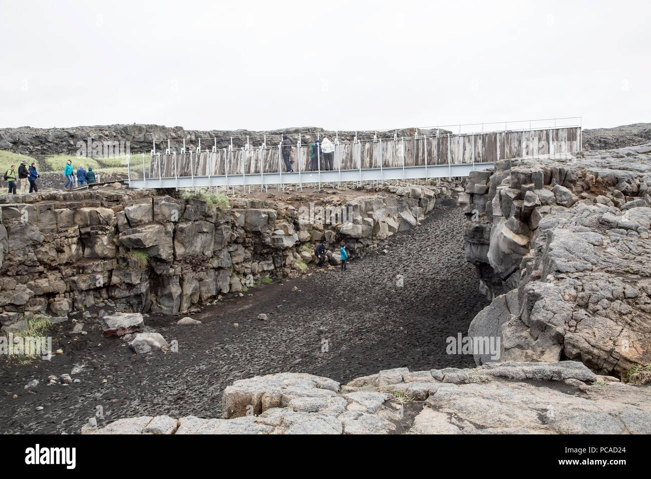 Vue de la zone de pont entre les continents en Islande Banque D'Images