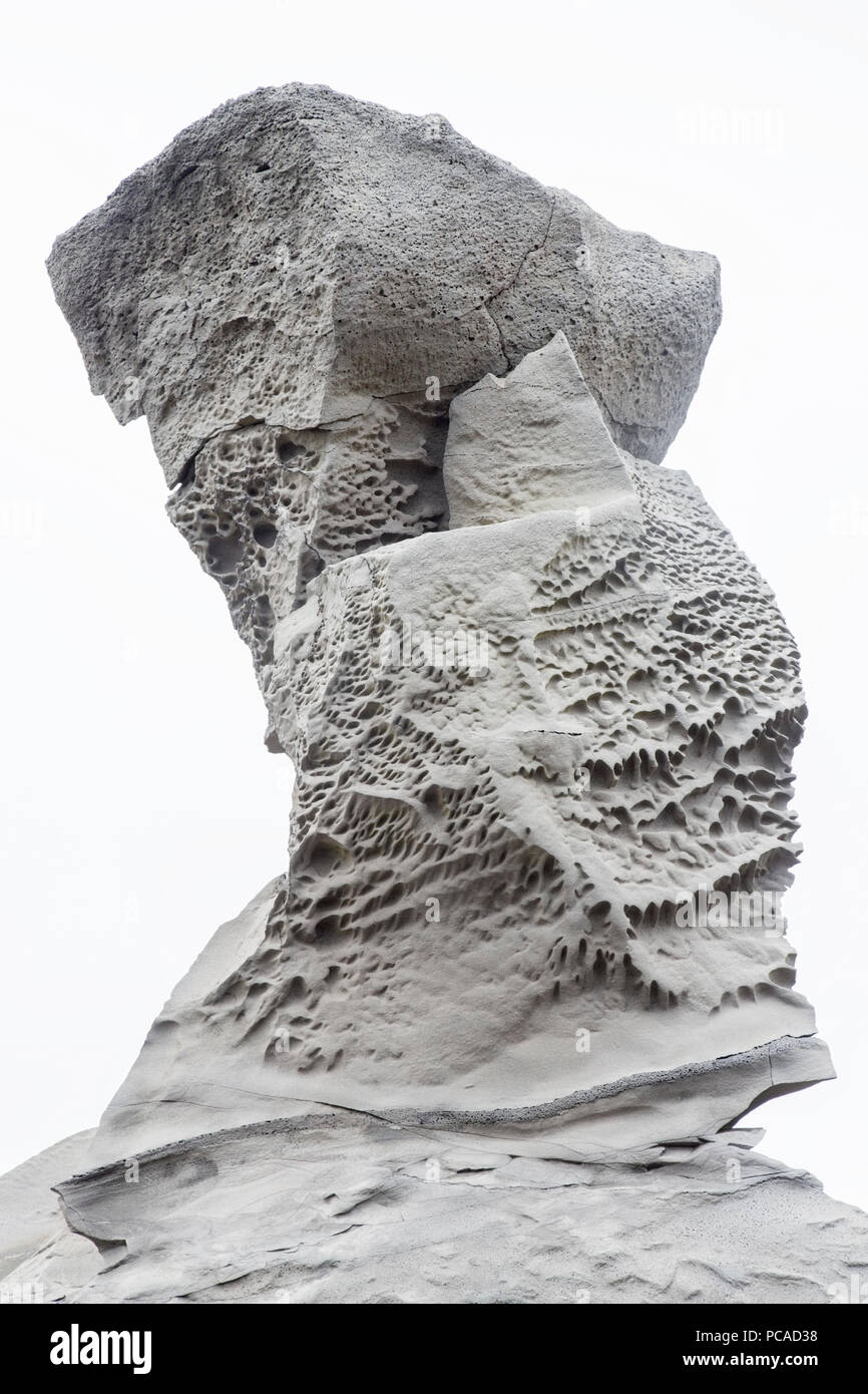 Vue de la formation de roche volcanique au pont entre les continents, l'Islande Banque D'Images