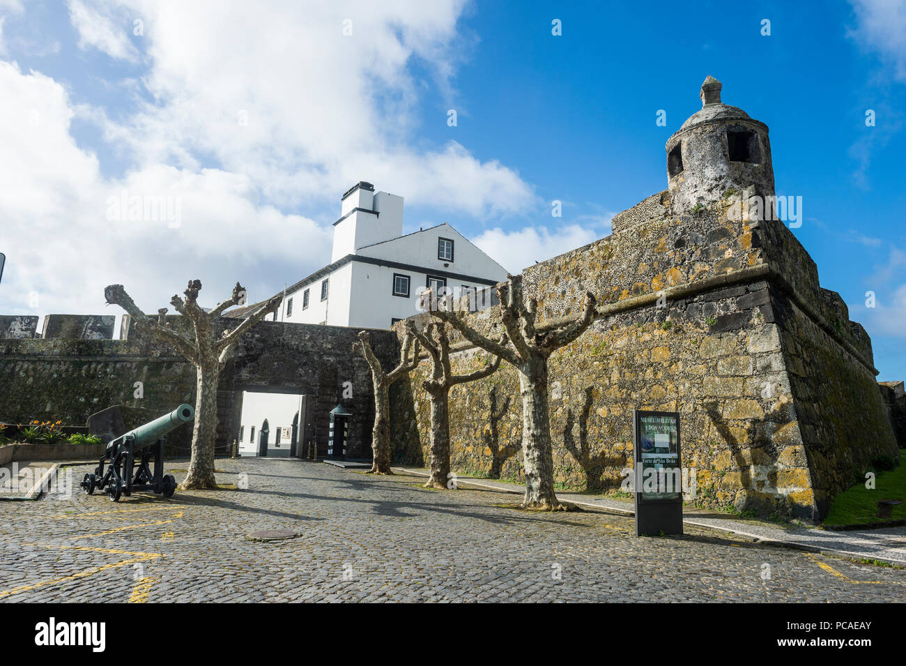 Château de Saint-blaise, la ville historique de Ponta Delgada, île de Sao Miguel, Açores, Portugal, Europe, Atlantique Banque D'Images