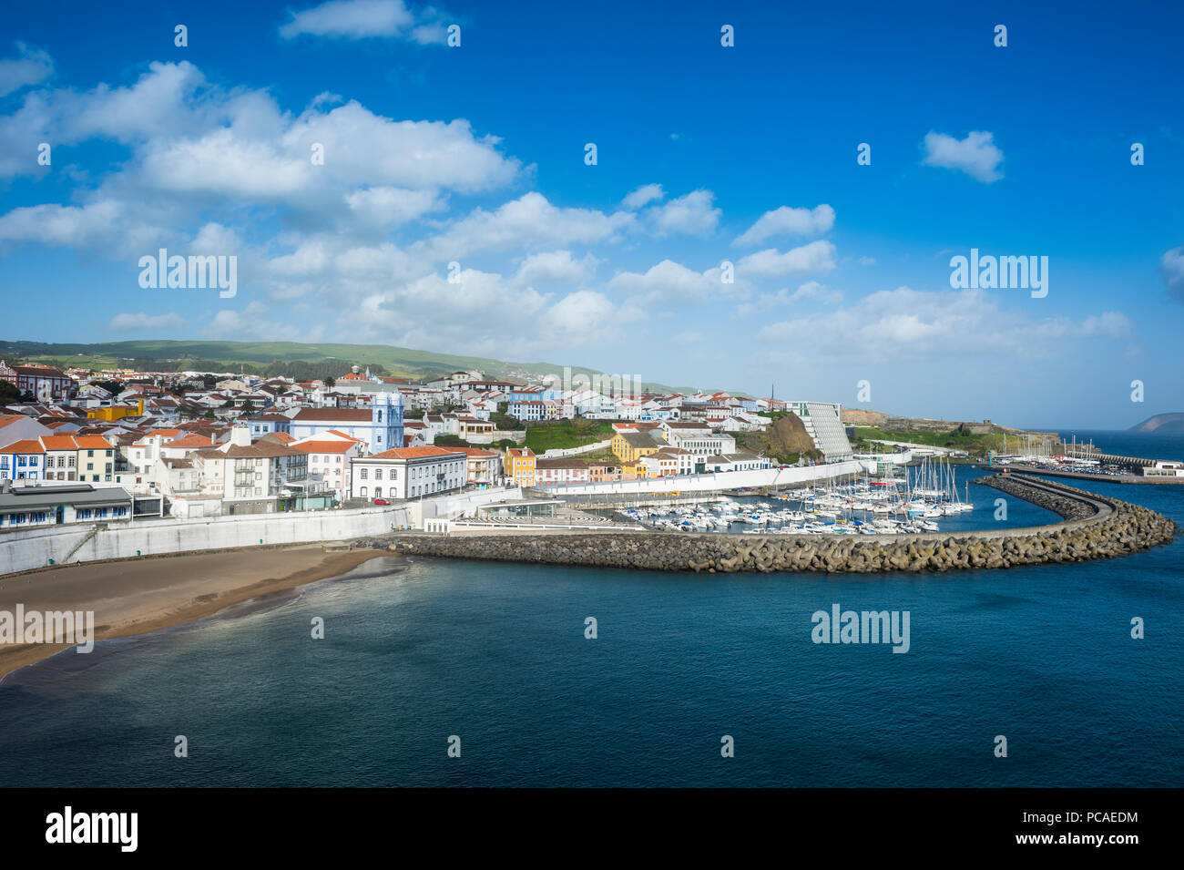 Sur la ville d'Angra do Heroismo, Site du patrimoine mondial de l'UNESCO, l'île de Terceira, Açores, Portugal, Europe, Atlantique Banque D'Images