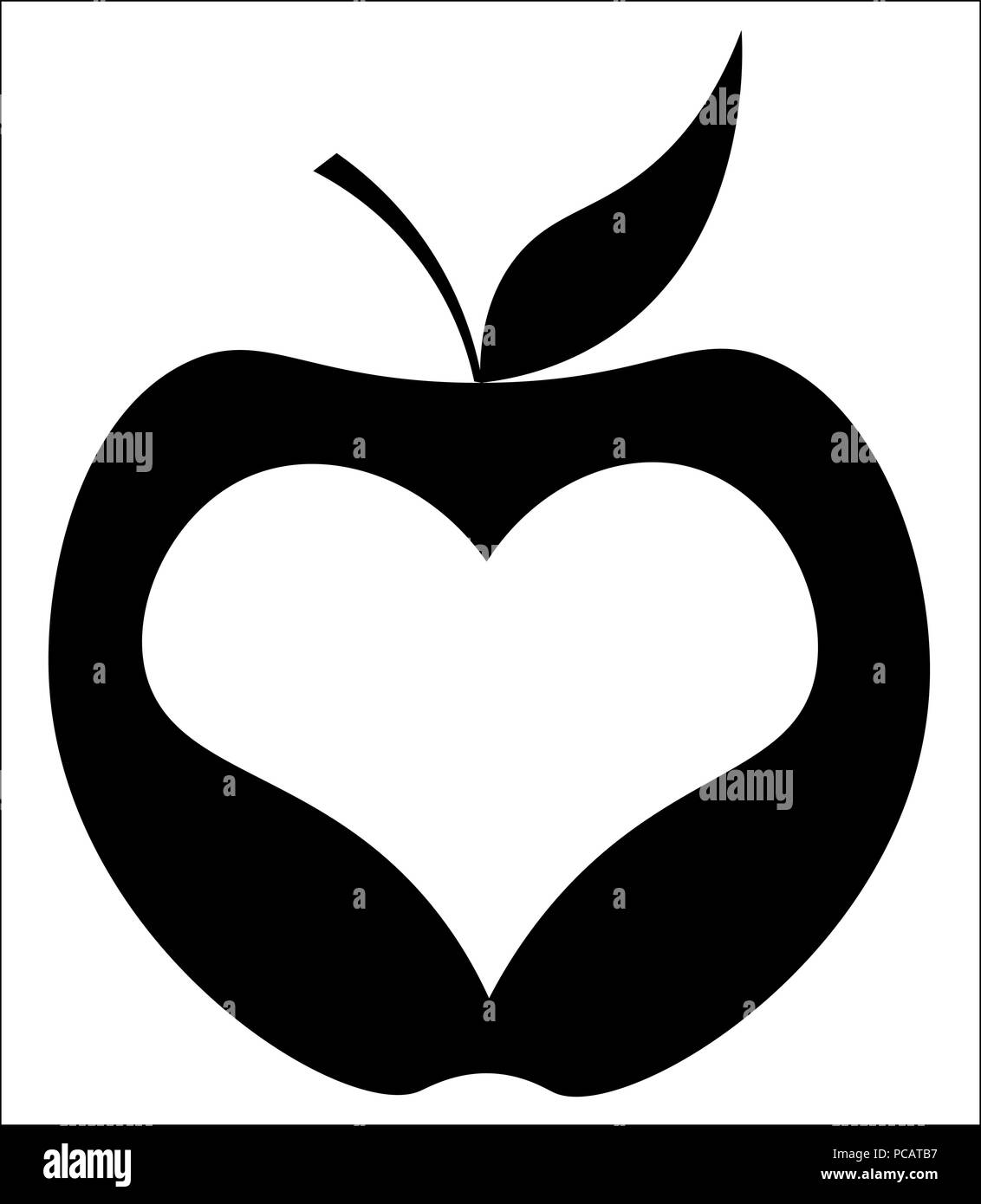 Avec apple dans le centre cardiaque, new york logo minimaliste Illustration de Vecteur