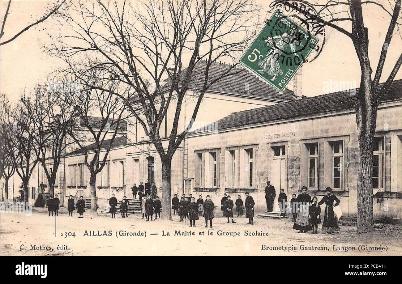 Aillas - bourg 3. Banque D'Images