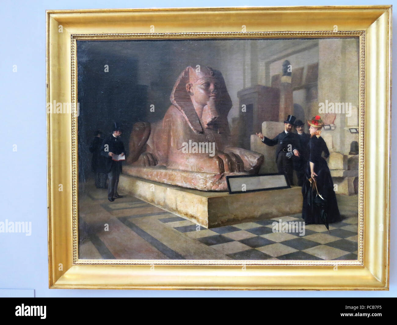 539 Salle égyptienne du Louvre - Devant le Grand Sphinx Banque D'Images