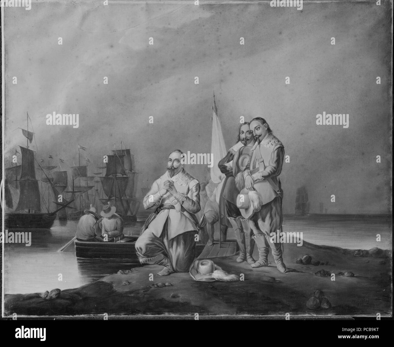 54 Le roi Gustave II Adolphe de Suède se rend sur la terre ferme sur Rügen. Pehr (Lindhberg) - Nationalmuseum - 25599 Banque D'Images