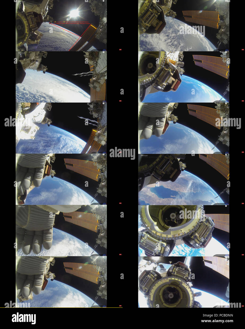438 Distorsion de l'objectif de l'ISS de la NASA - la terre est une sphère vraiment Banque D'Images