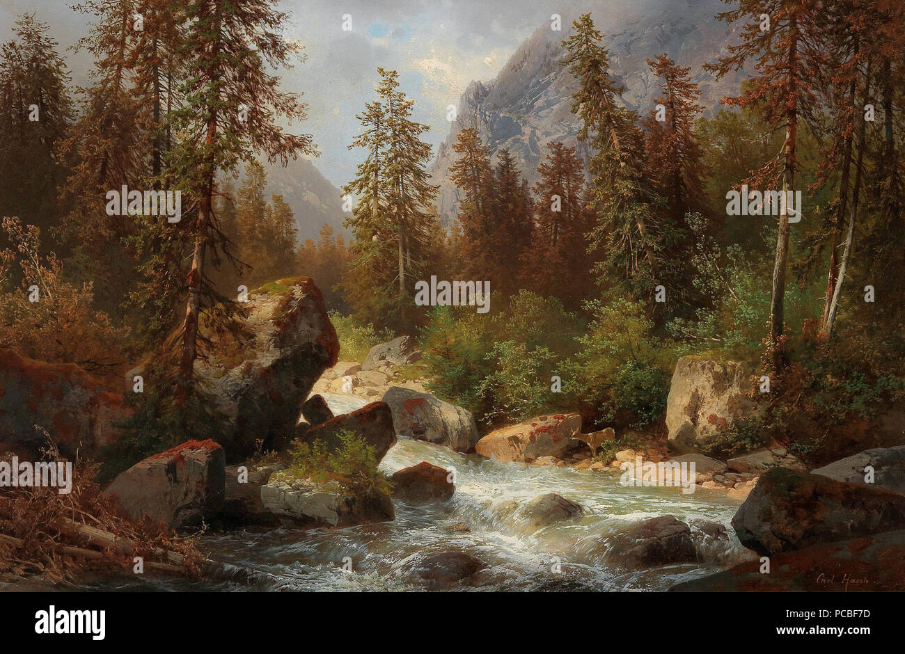 Carl 17 Hasch - scène par le Waldbachstrub près de Hallstatt Banque D'Images