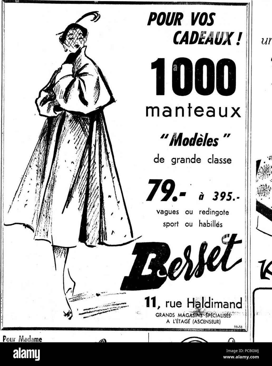 305 Jacqueline Jonas, Feuille d'avis de Lausanne, 18.12.1951 p. 22 Banque D'Images