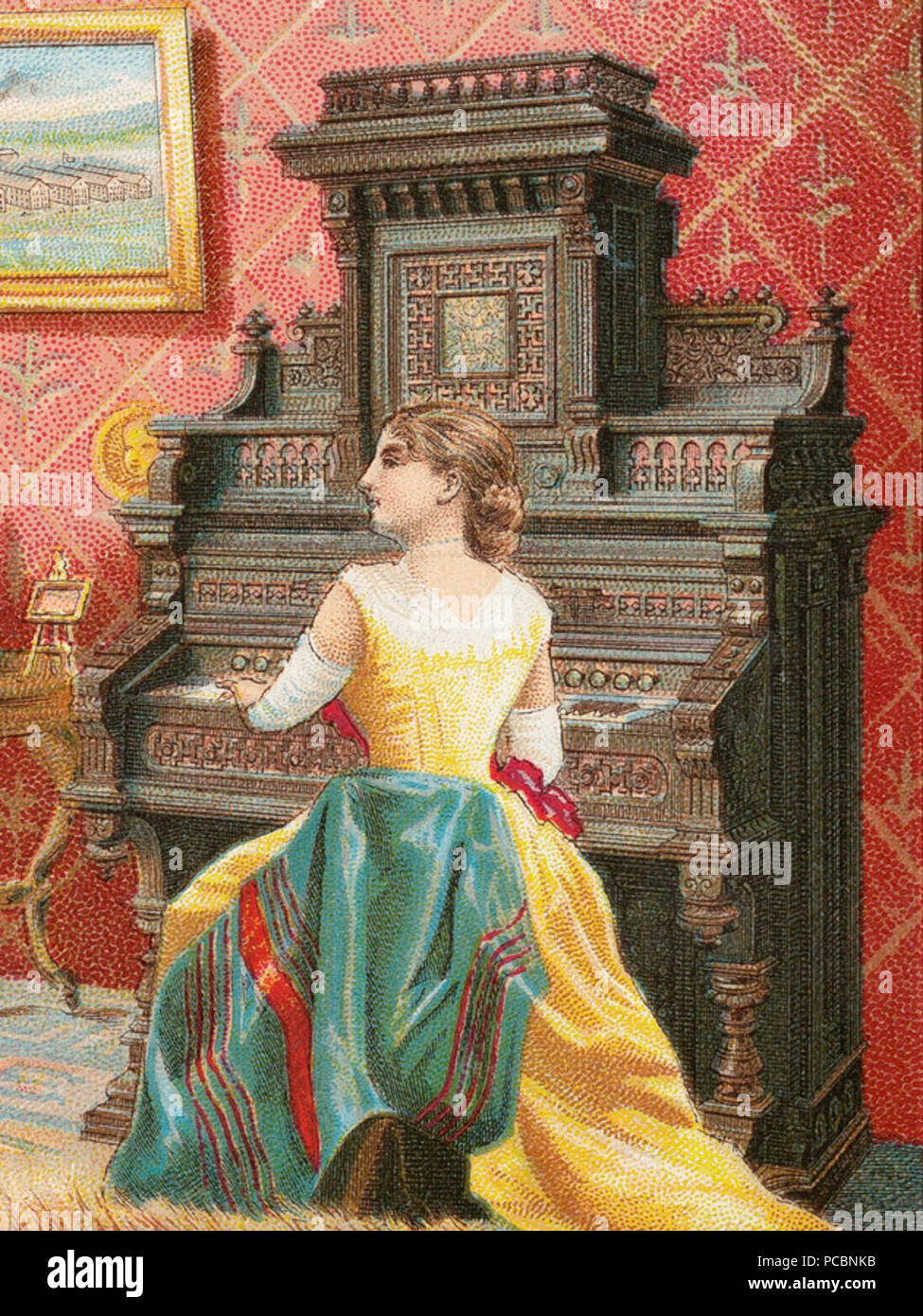 18 Salon Estey Organ (fin du xixe siècle) extrait de la carte du commerce 2 Banque D'Images