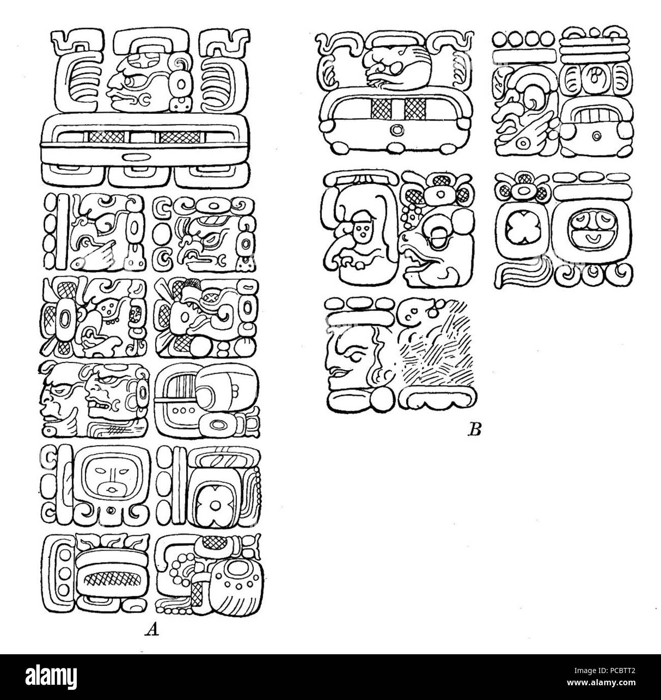 37 Fig 68 hiéroglyphes mayas Banque D'Images